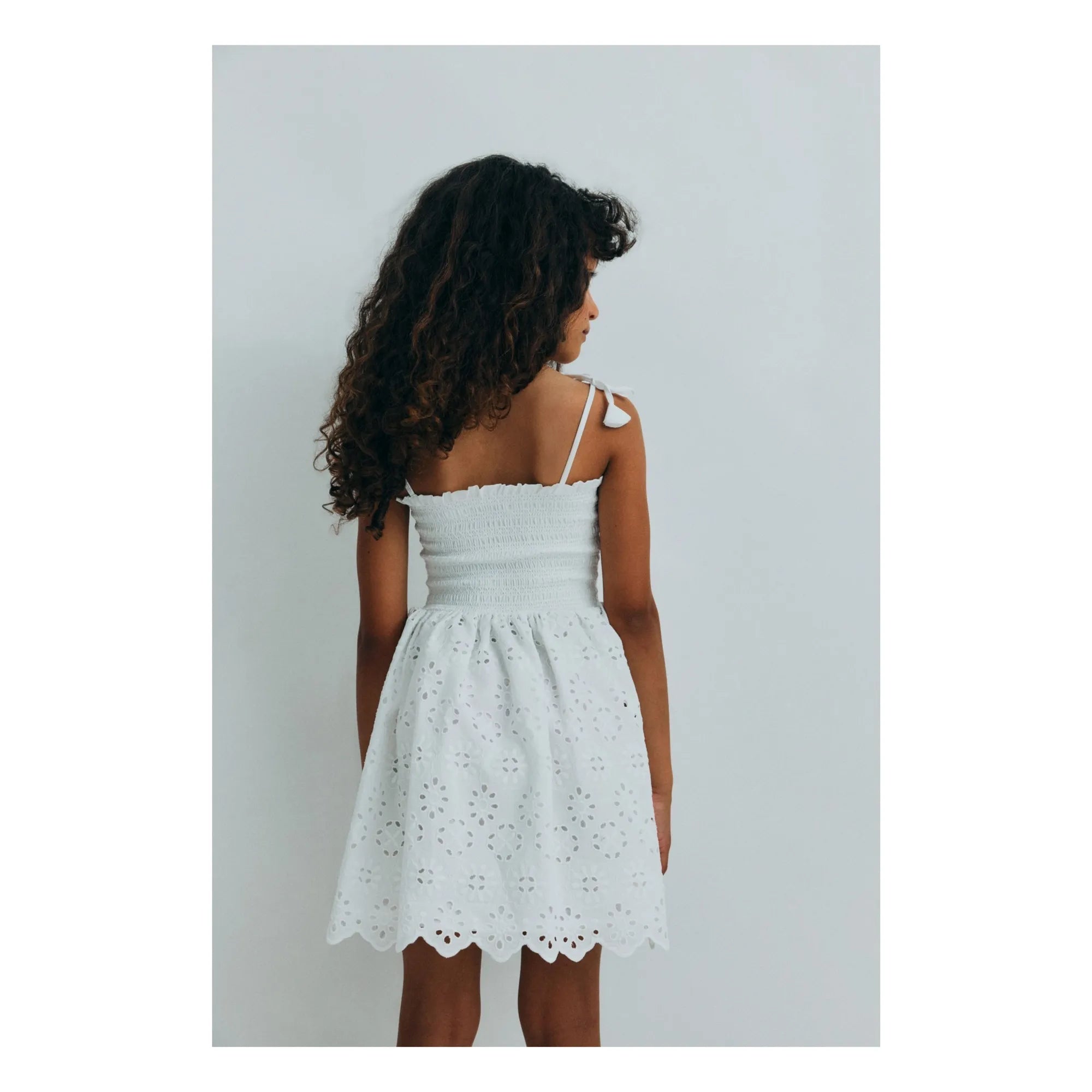 the new society - Sakura besticktes englisches Kleid | Weiß