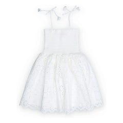 the new society - Sakura besticktes englisches Kleid | Weiß
