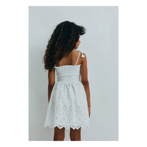 the new society - Sakura besticktes englisches Kleid | Weiß