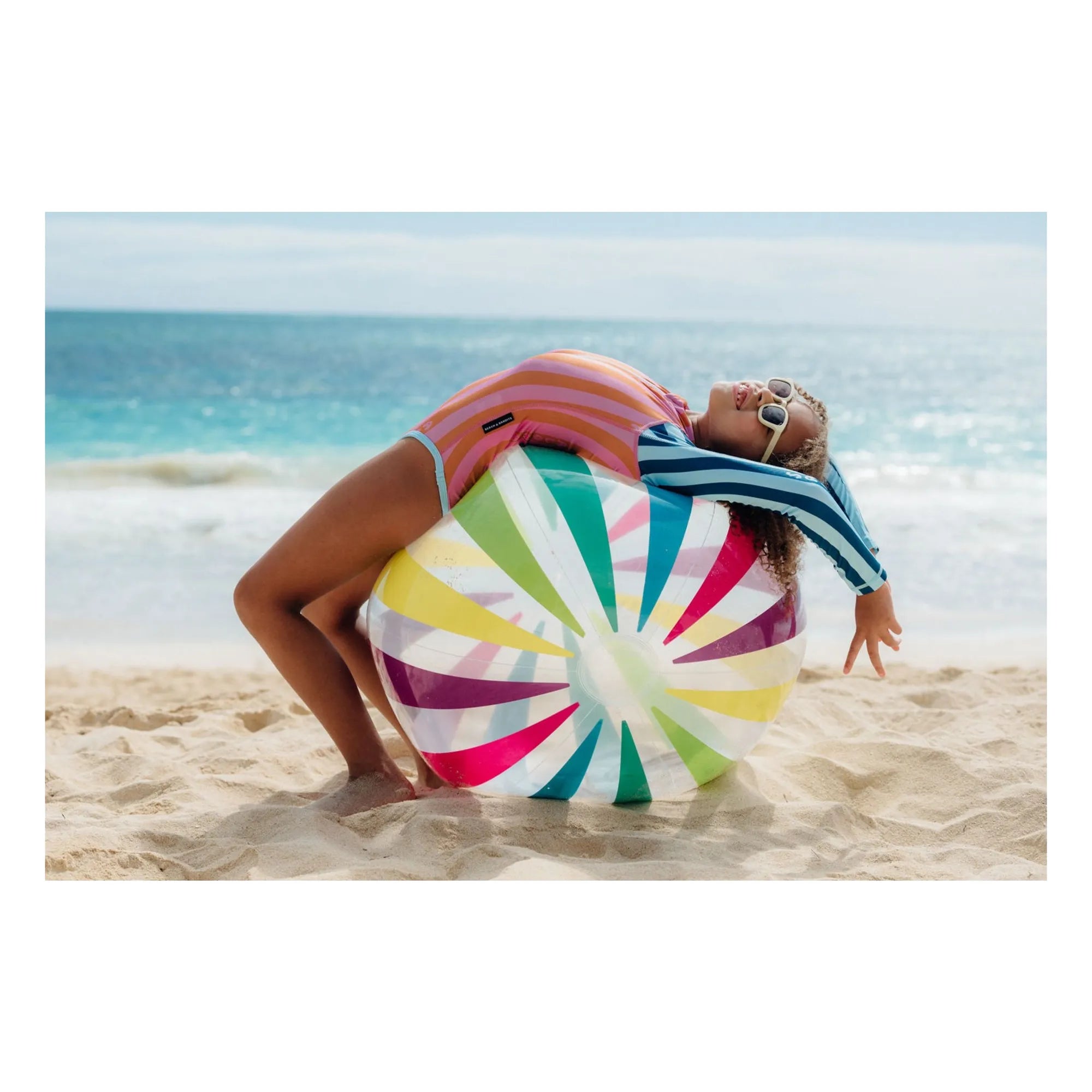 Beach & Bandits - Salty Stripes Anti-UV-Badeanzug aus recycelten Fasern | Marineblau