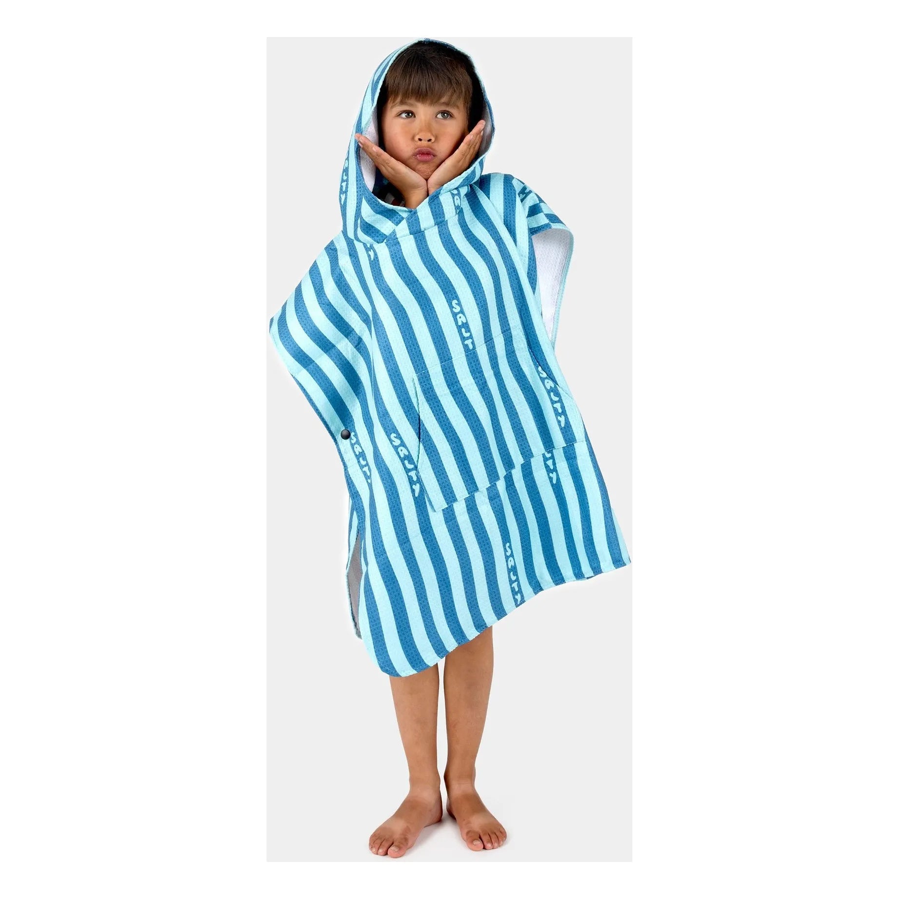 Beach & Bandits - Salty Stripes Bio-Baumwoll-Poncho | Blau
