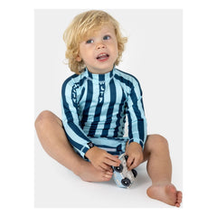 Beach & Bandits - Salty Stripes Recycelte Faser UV-Schutz-Overall | Marineblau