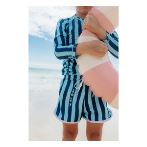 Beach & Bandits - Salty Stripes Trunk UV-Schutz Badeshorts Recycelte Fasern | Marineblau