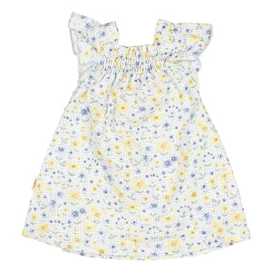 Búho - Seersucker-Kleid mit Blumenmuster | Hellblau