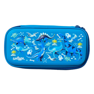 Smiggle – Kleines Federmäppchen mit 3D-Prägung, Hardtop, Blau