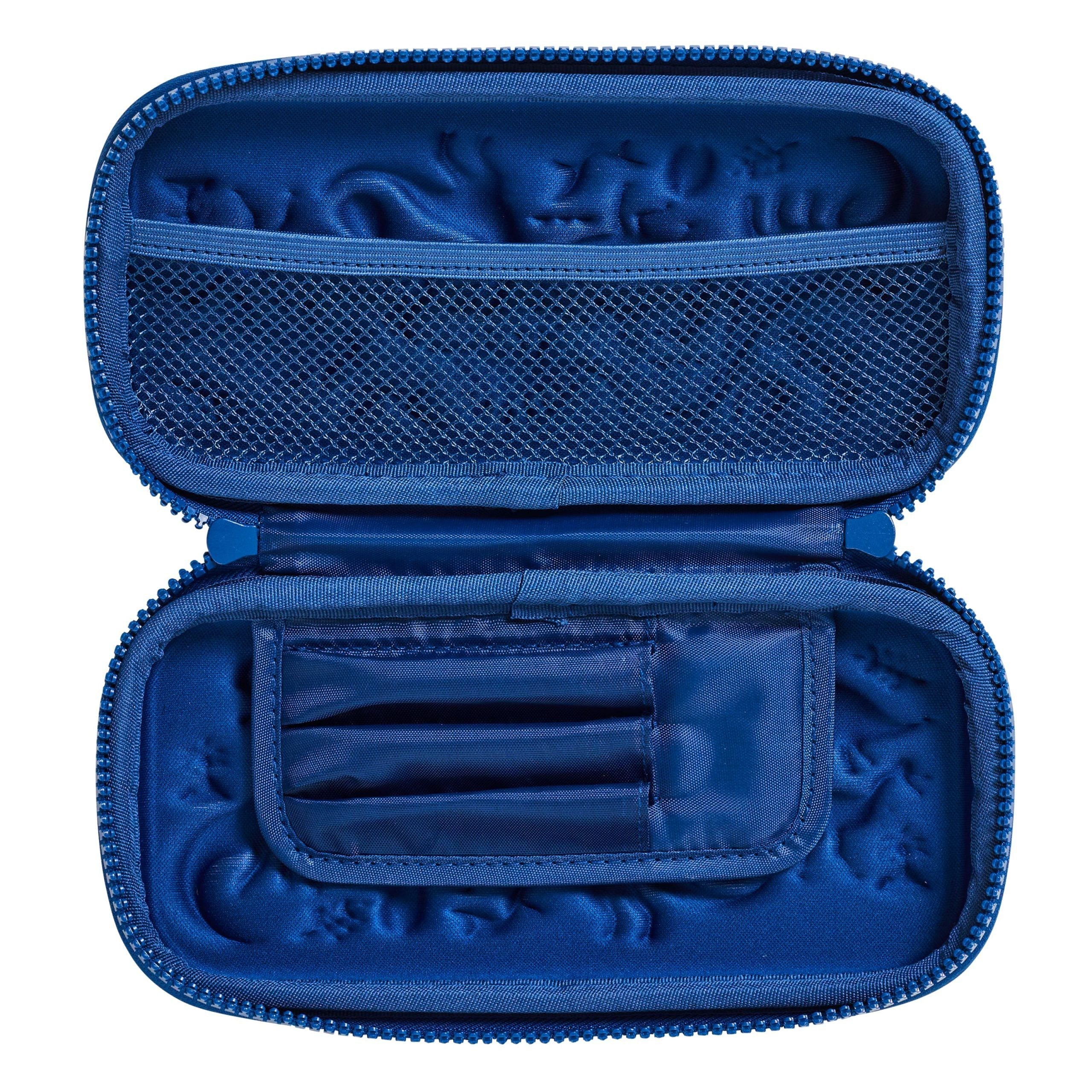Smiggle – Kleines Federmäppchen mit 3D-Prägung, Hardtop, Blau