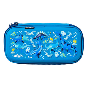 Smiggle – Kleines Federmäppchen mit 3D-Prägung, Hardtop, Blau