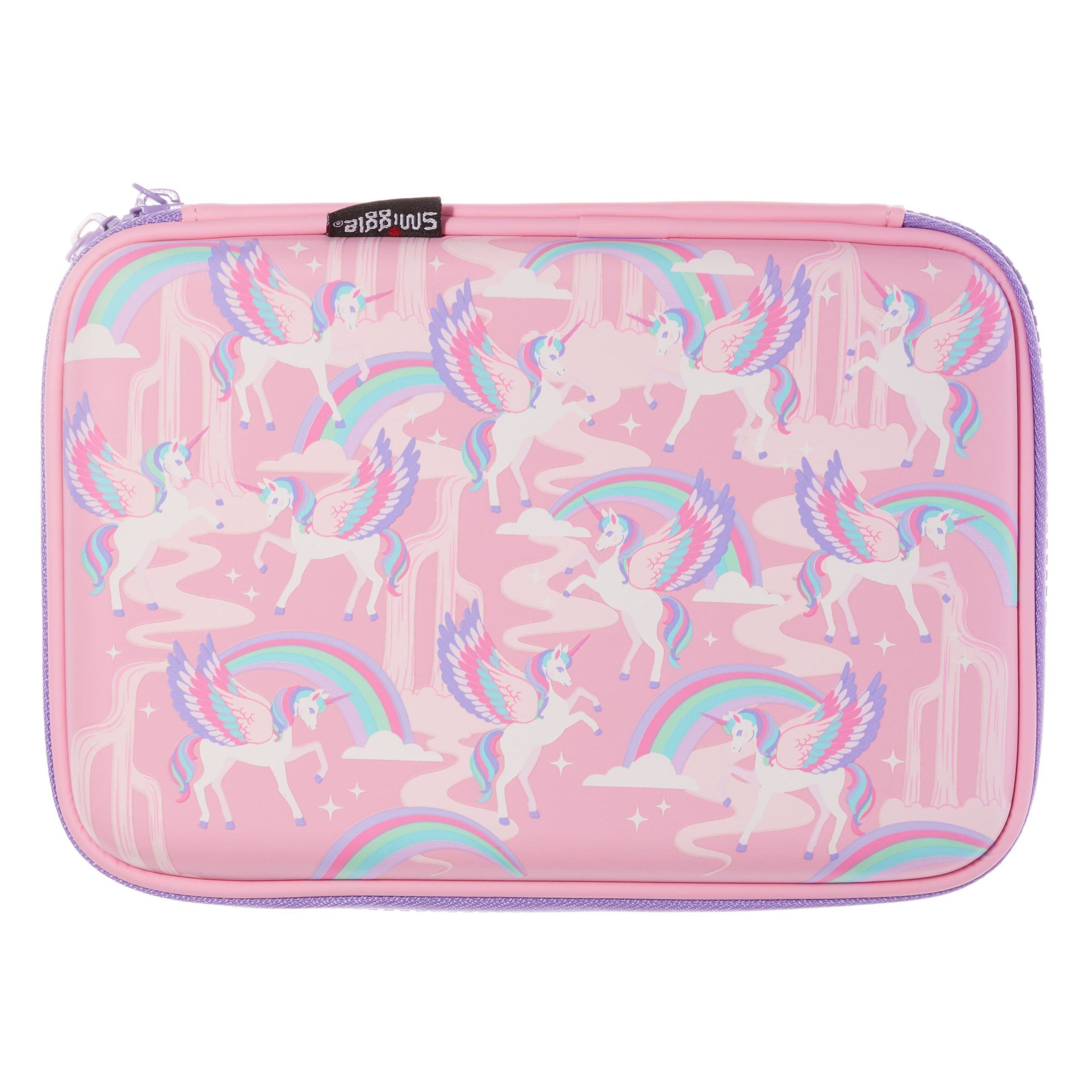 Smiggle – 3D-geprägtes Hardtop-Federmäppchen mit rosa Einhörnern