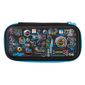 Smiggle – Kleines Federmäppchen mit 3D-Prägung, Hardtop, Schwarz