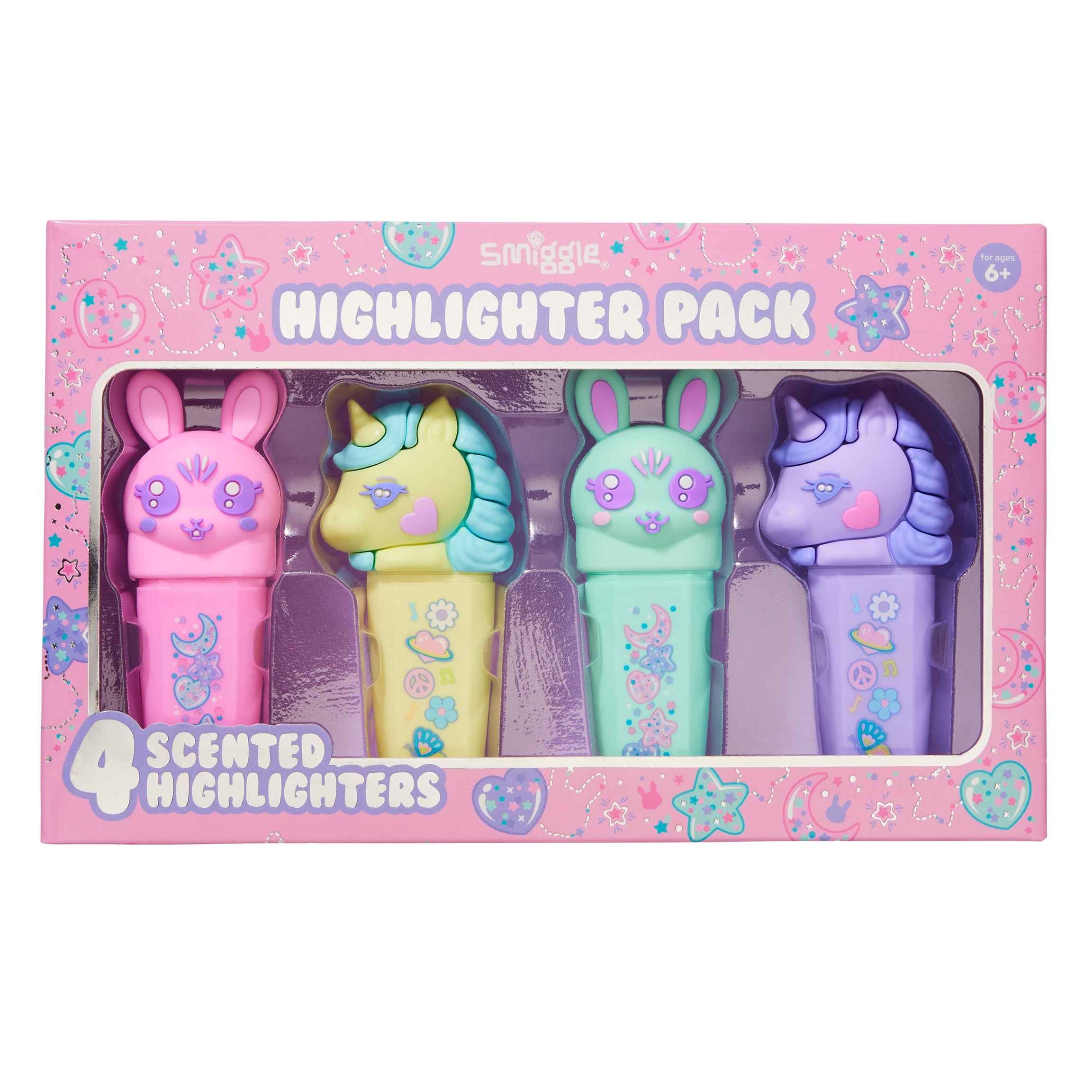 Smiggle - All Stars Kokulu Fosforlu Highlighter 4lü Kalem Seti