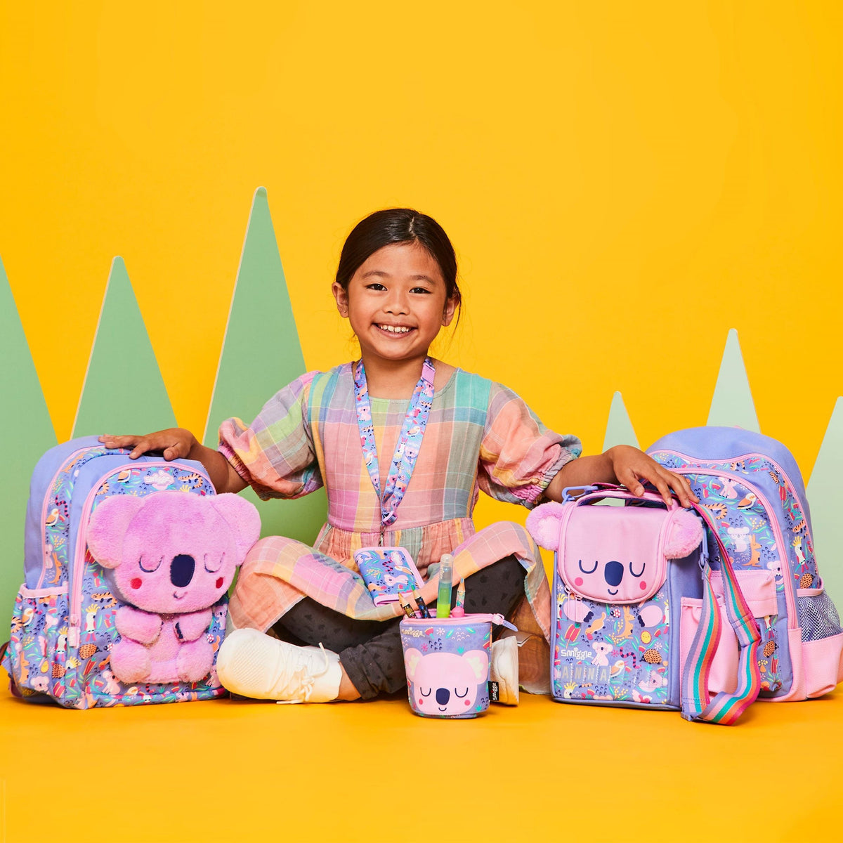 Smiggle - Animalia Junior Bag Wasserflaschen- und Lunchbox-Set