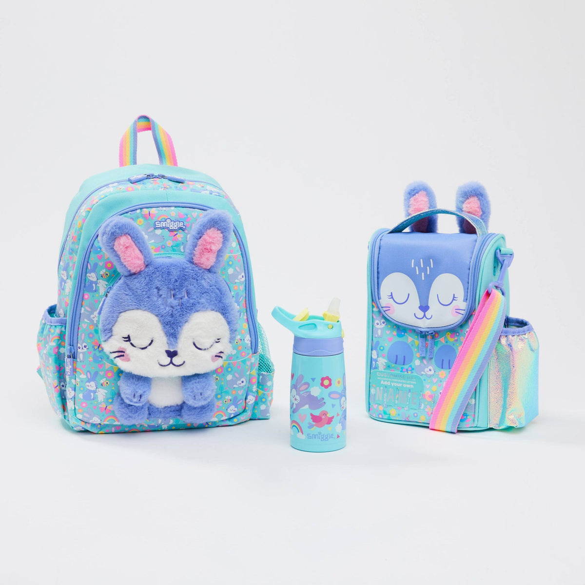 Smiggle - Animalia Junior Bag Wasserflaschen- und Lunchbox-Set