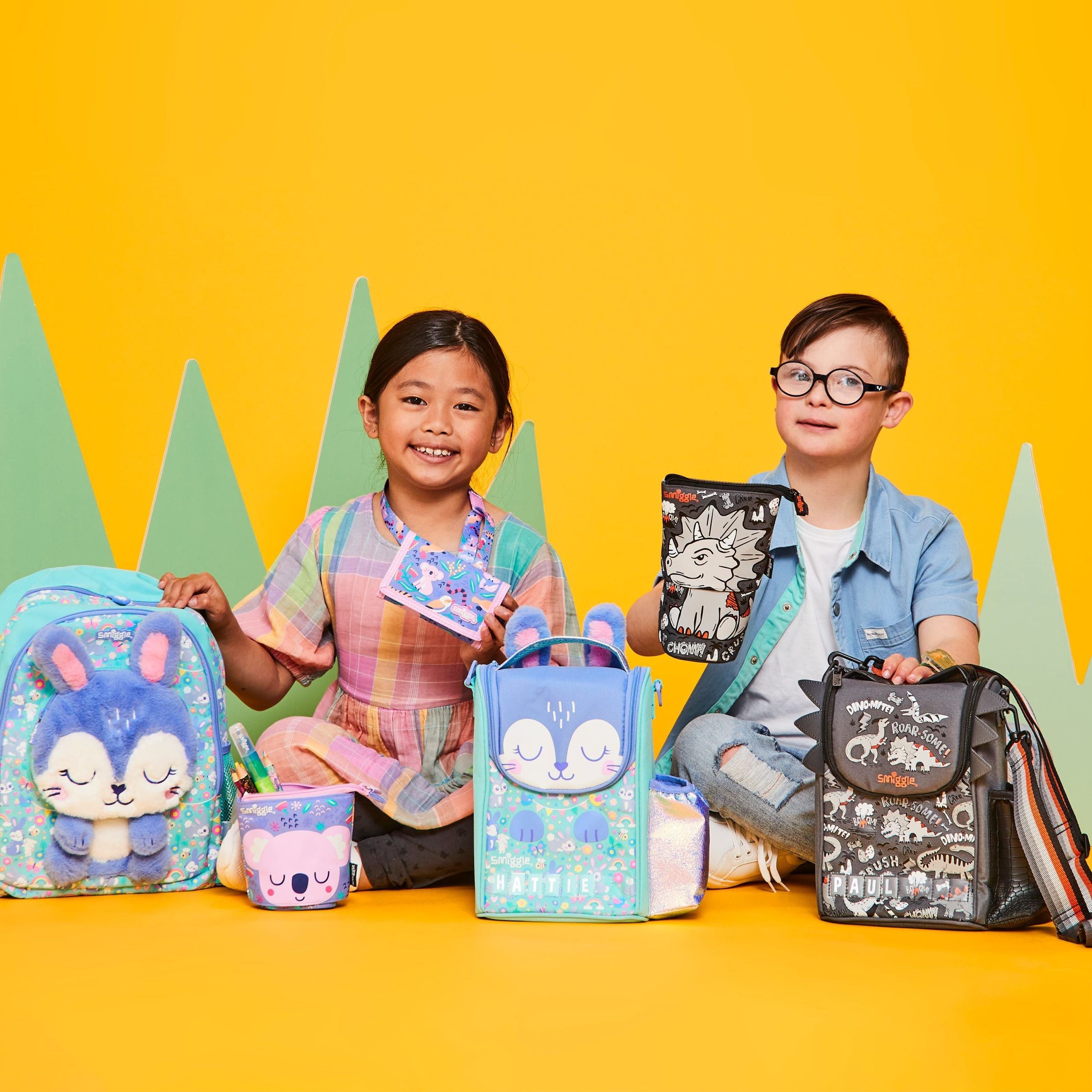 Smiggle - Animalia Junior Bag Wasserflaschen- und Lunchbox-Set