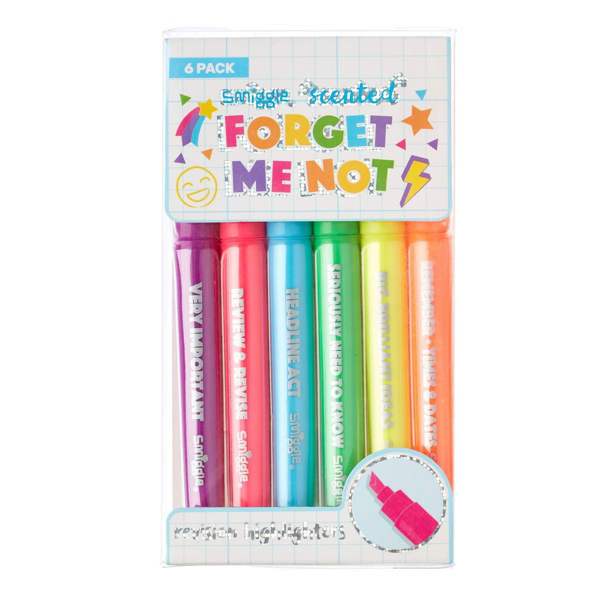 Smiggle – Forget Me Not Highlighter 6er-Pack Textmarker
