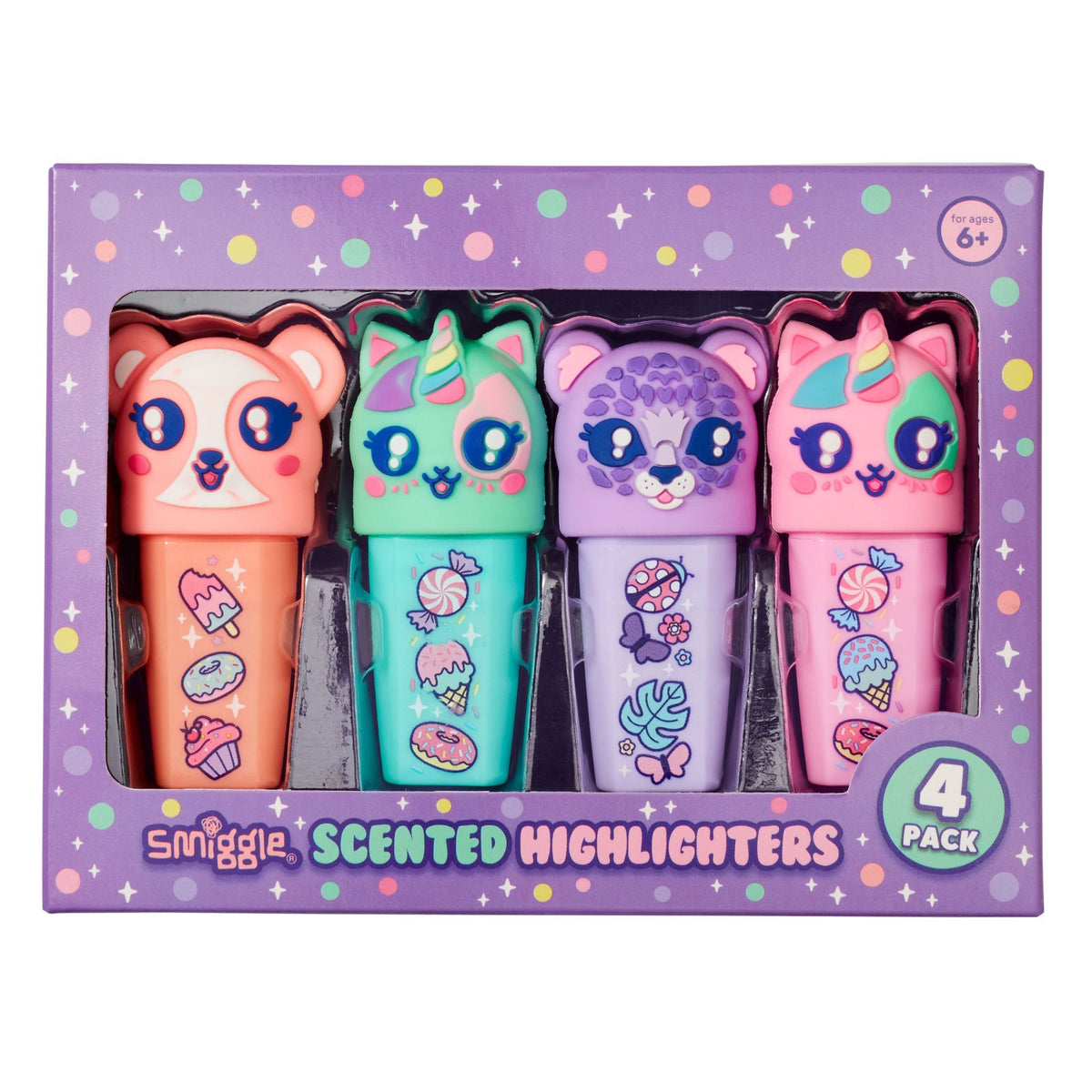 Smiggle - Best Budz Duftende Textmarker, 4er-Pack