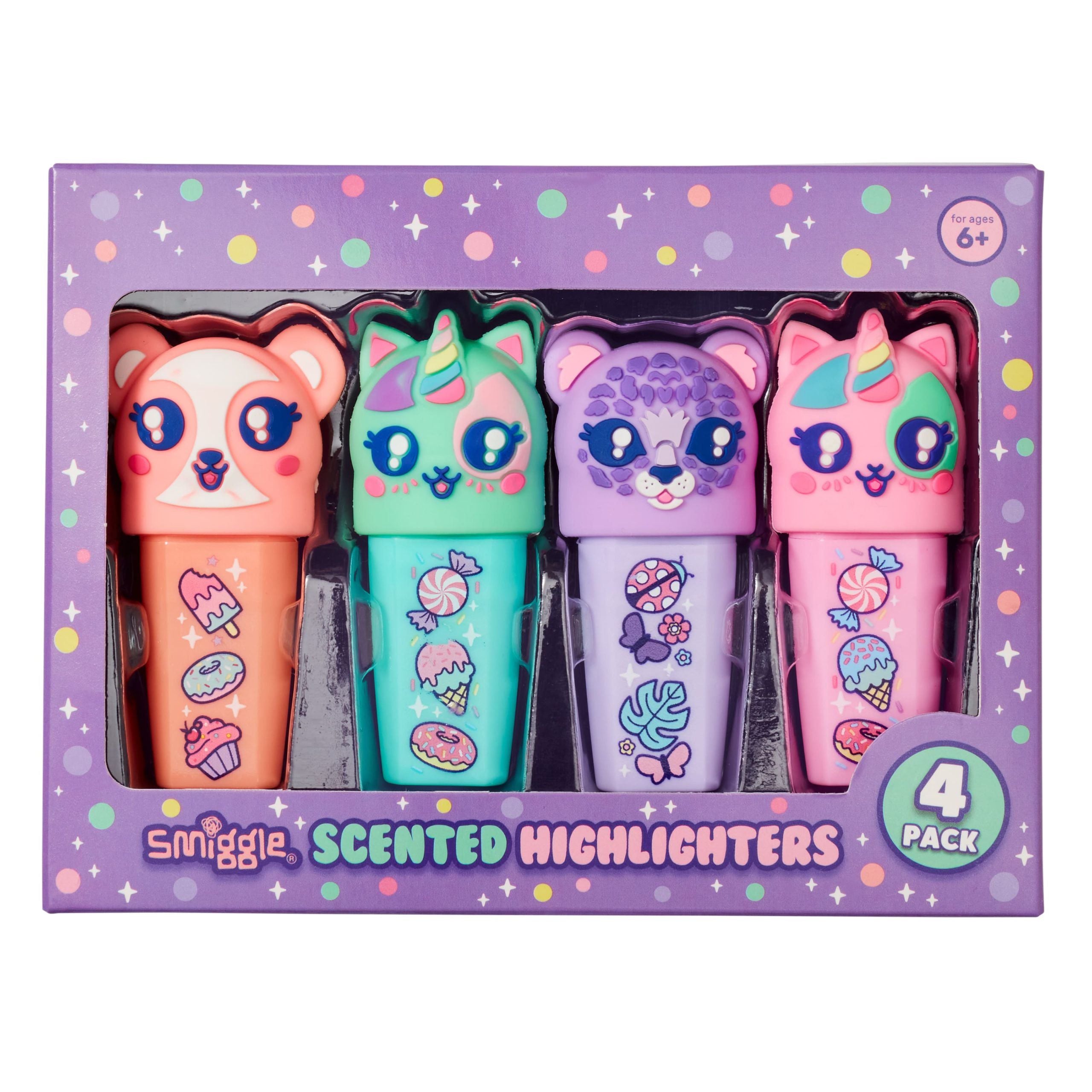 Smiggle - Best Budz Duftende Textmarker, 4er-Pack