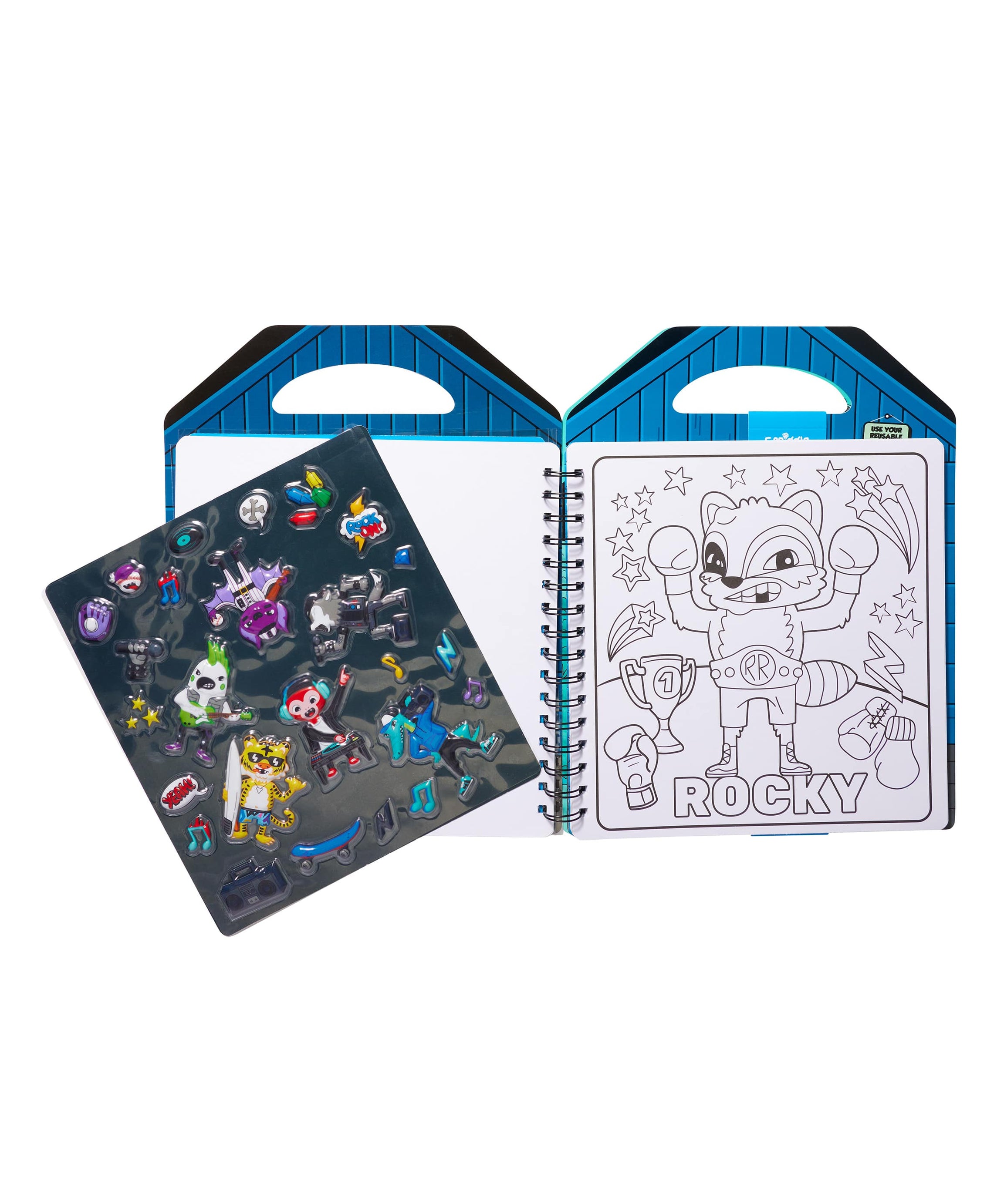 Smiggle - Besties Yeniden Kullanılabilir Çıkartmalı Boyama Kitabı - Dinossi