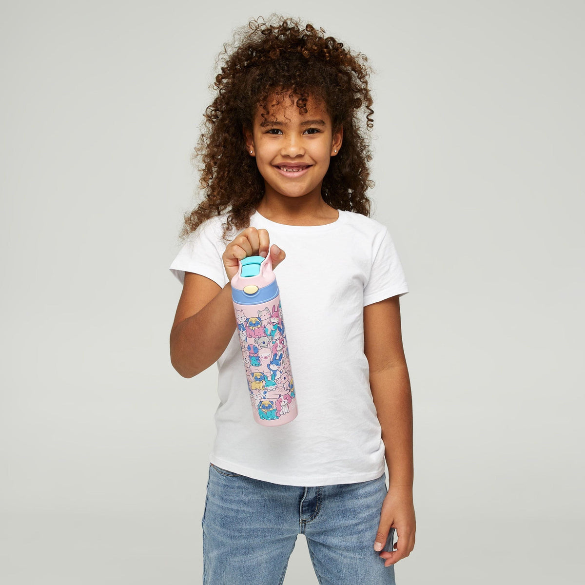 Smiggle – Better Togerher Edelstahl-Flasche mit 520 ml und Strohhalm