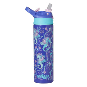 Smiggle – Better Togerher Edelstahl-Flasche mit 520 ml und Strohhalm