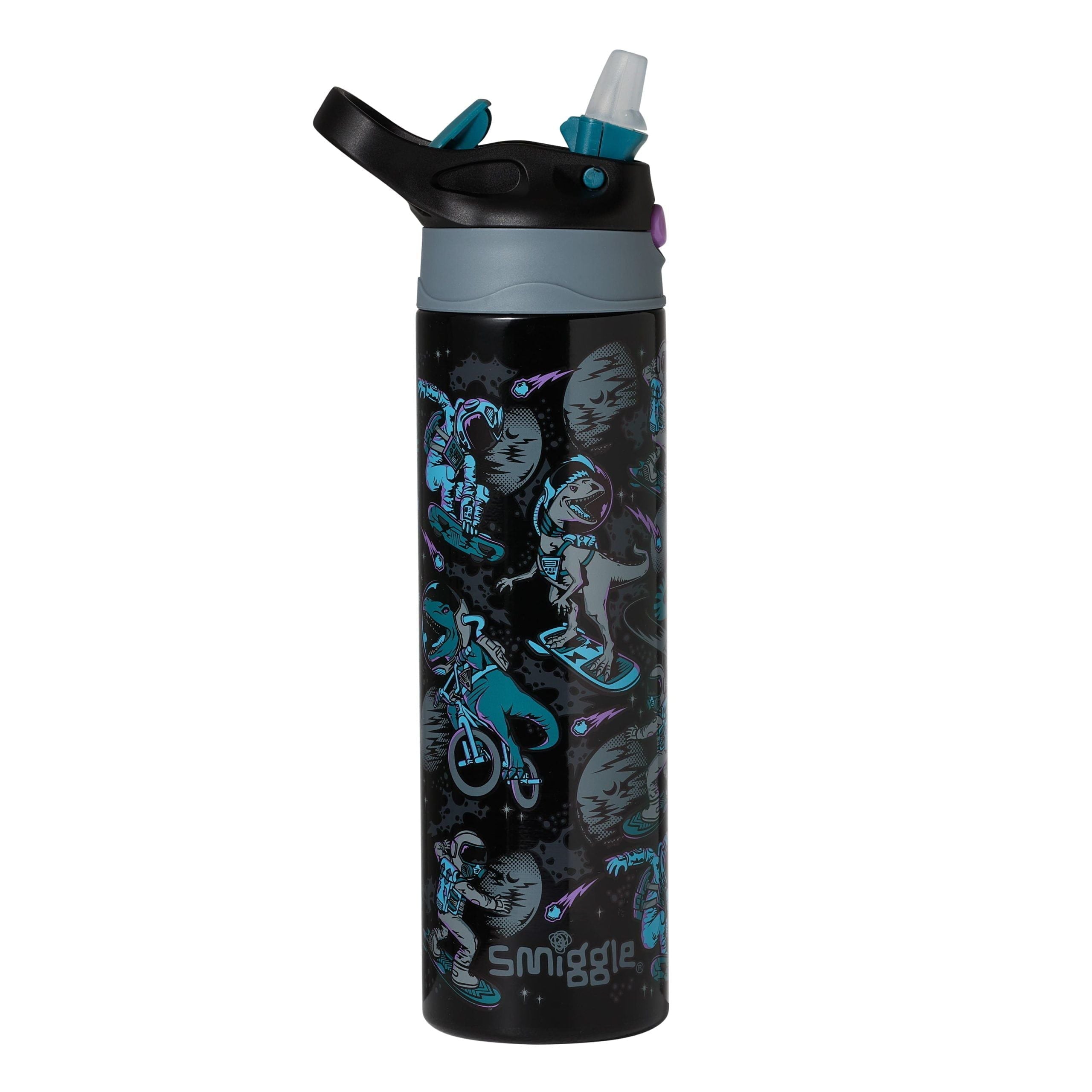 Smiggle – Better Togerher Edelstahl-Flasche mit 520 ml und Strohhalm