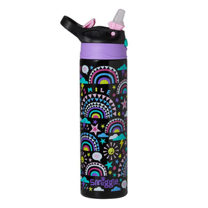 Smiggle – Better Togerher Edelstahl-Flasche mit 520 ml und Strohhalm