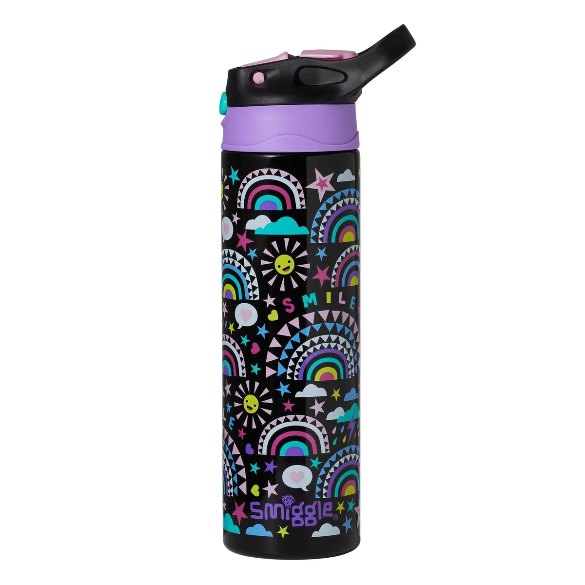 Smiggle – Better Togerher Edelstahl-Flasche mit 520 ml und Strohhalm