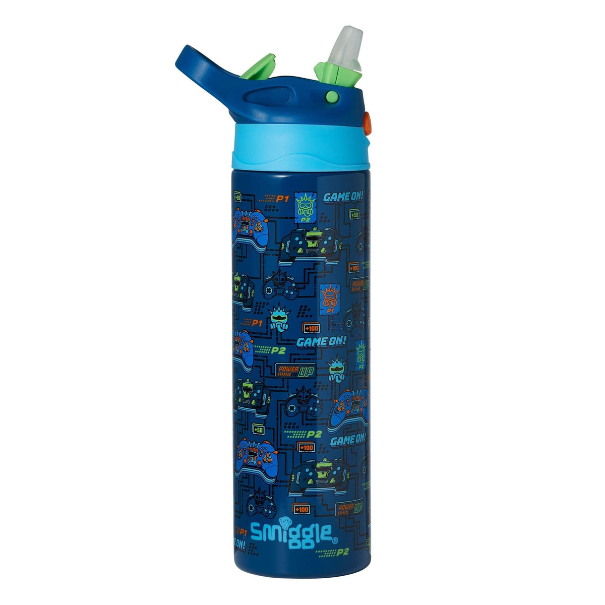 Smiggle – Better Togerher Edelstahl-Flasche mit 520 ml und Strohhalm