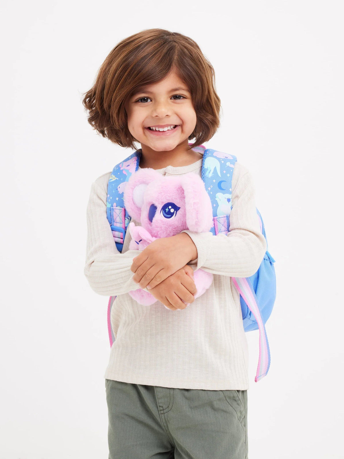 Smiggle - Abnehmbarer Plüsch-Rucksack für den Kindergarten „Big Dreams“.