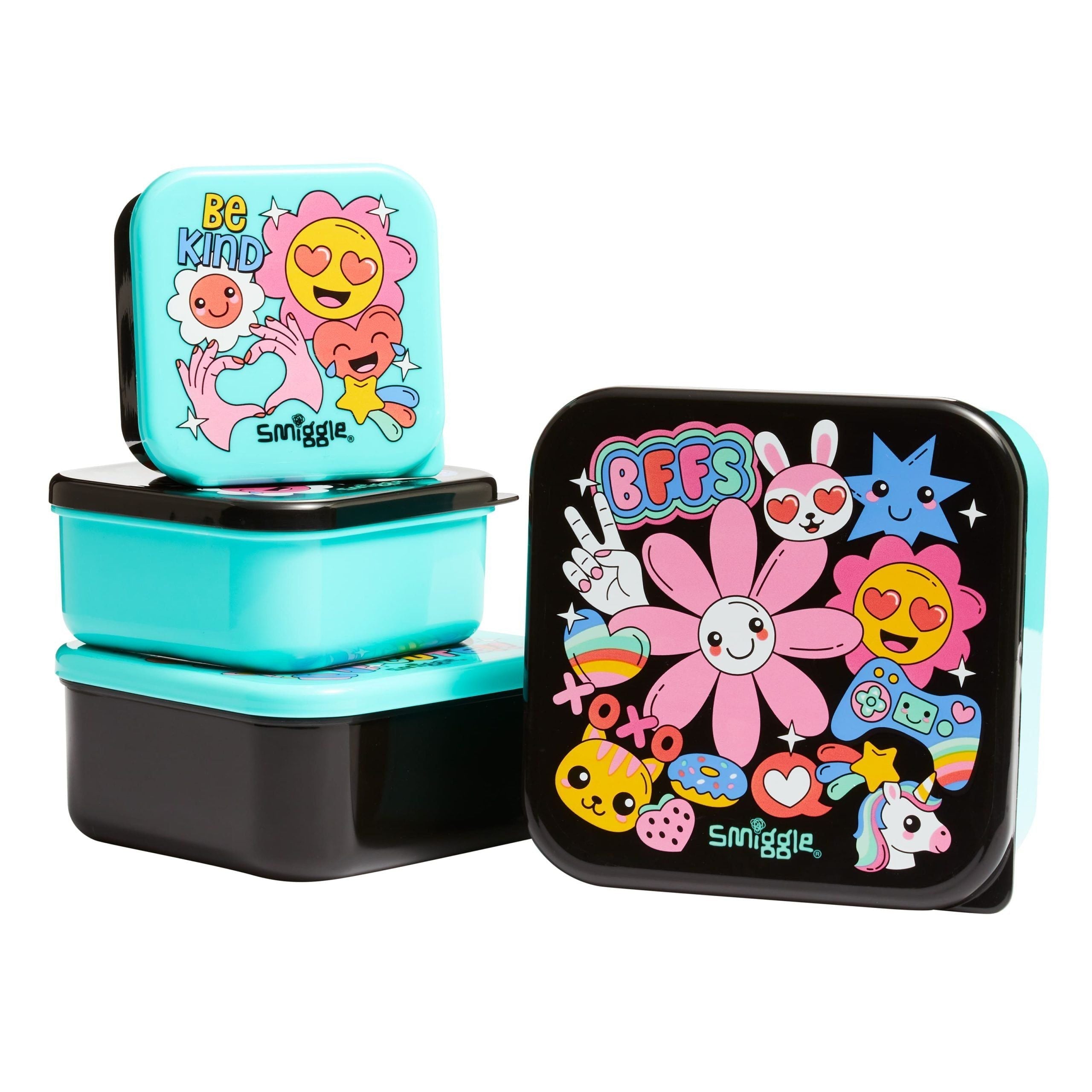 Smiggle - Bright Side 4-teiliges Brotdosen-Set