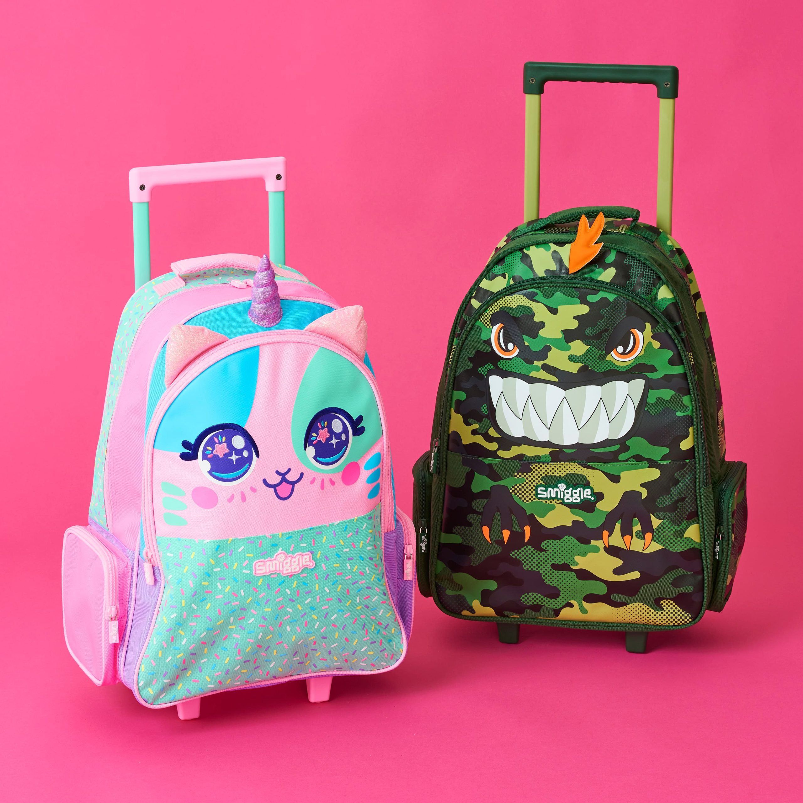 Smiggle - Budz Kinderwagen-Tasche mit beleuchteten Rollen