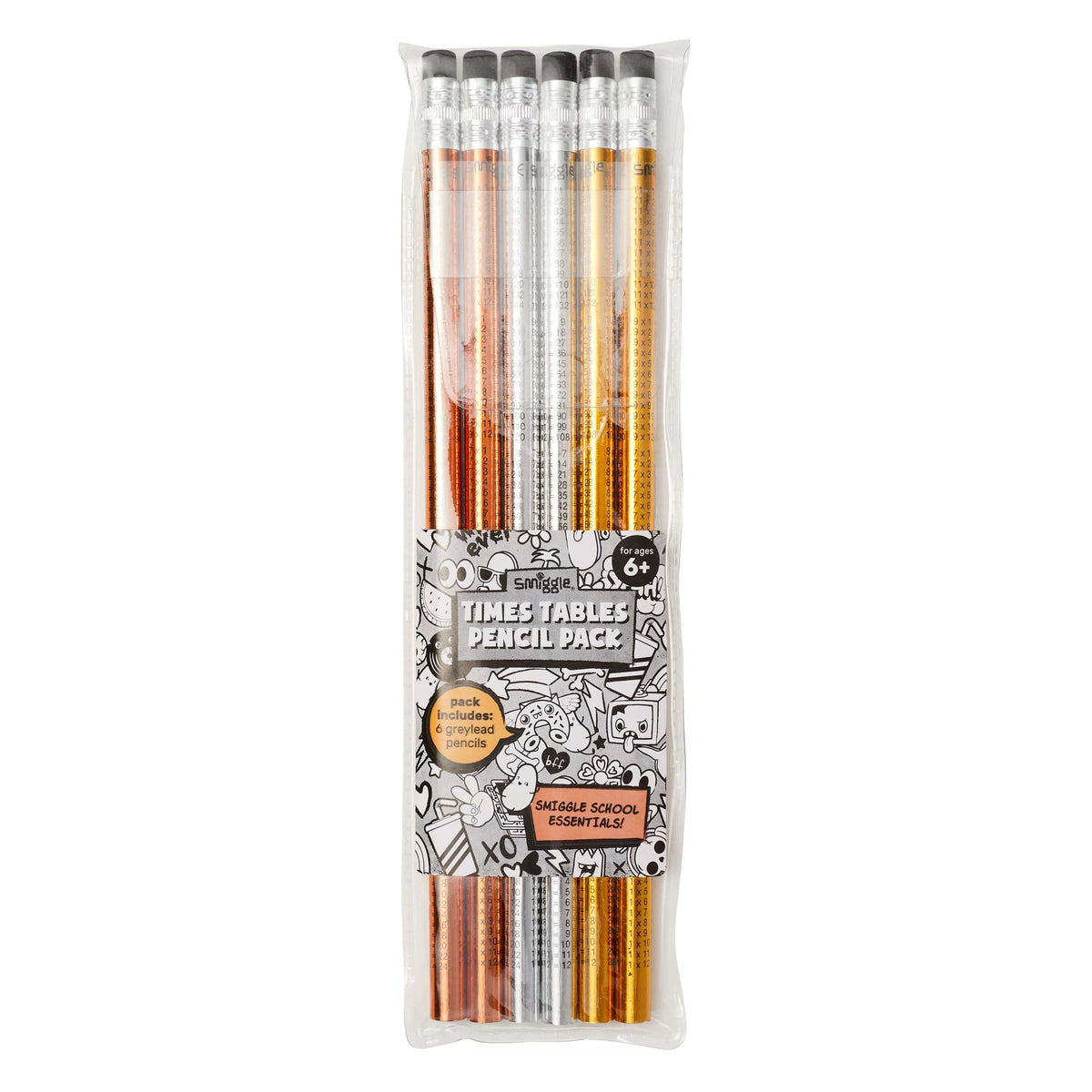 Smiggle – 6-teiliger Bleistift mit Multiplikationstabellen