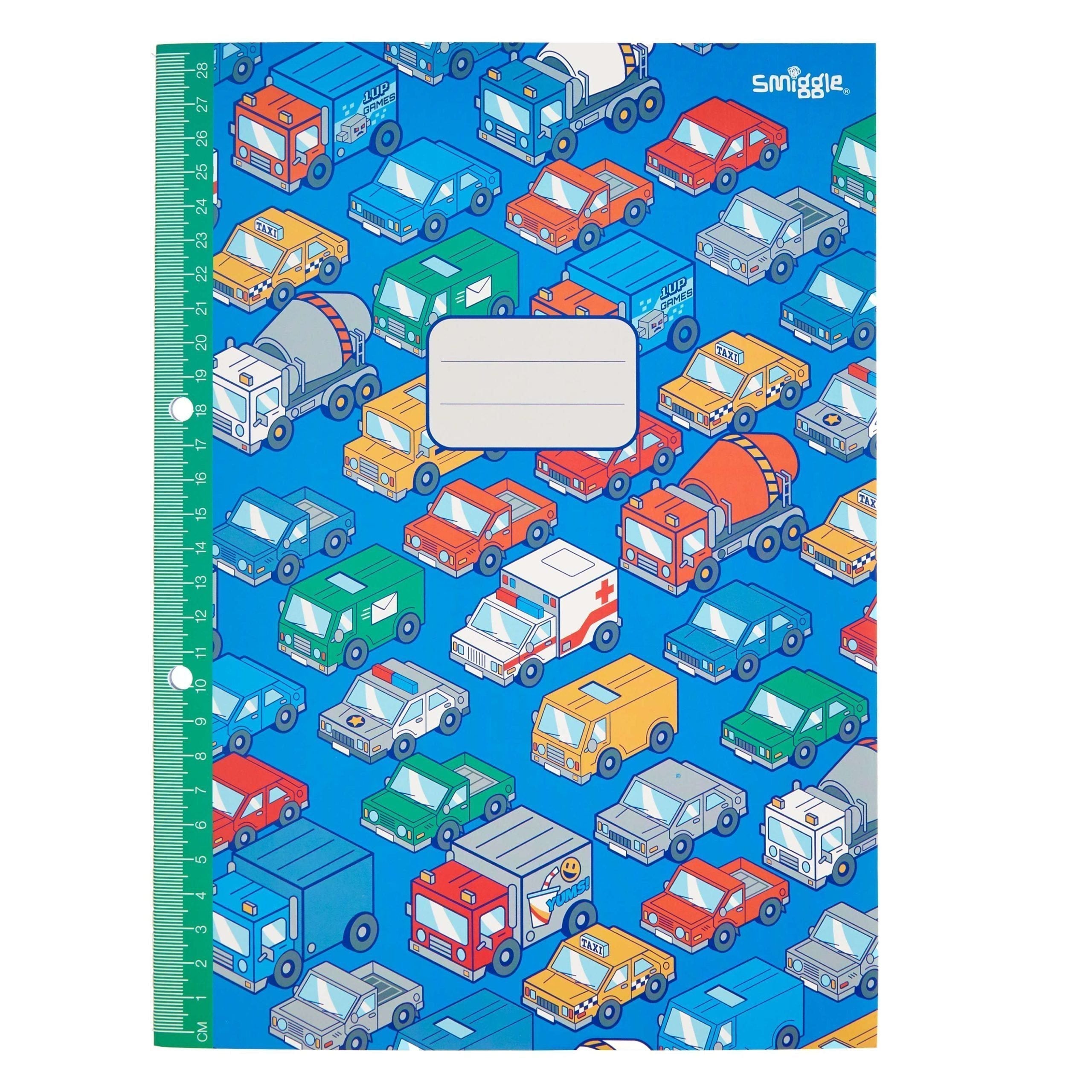 Smiggle – Liniertes und liniertes A4-Notizbuch mit 64 Seiten
