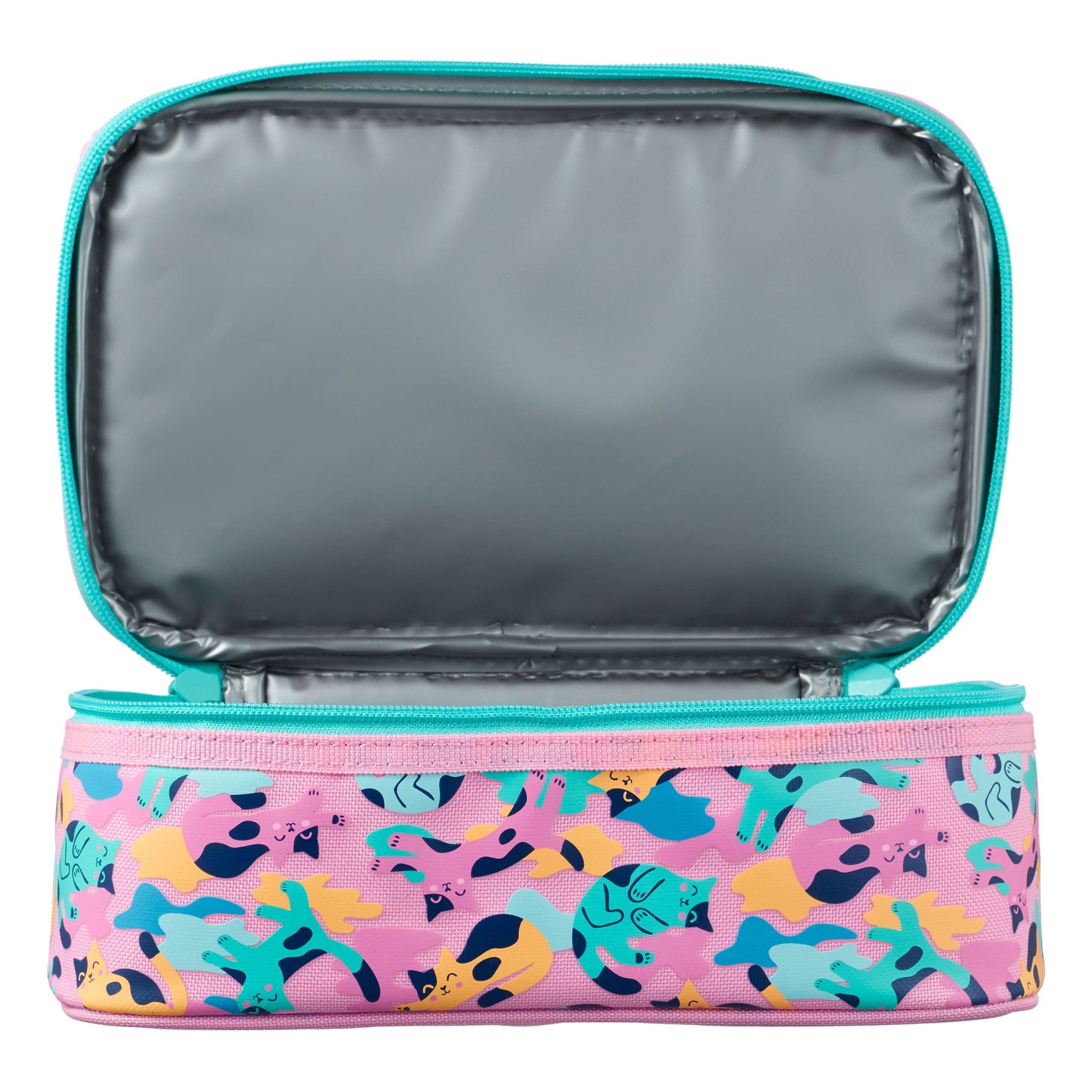 Smiggle – Doppeldecker-Lunchbox mit blauen Katzen