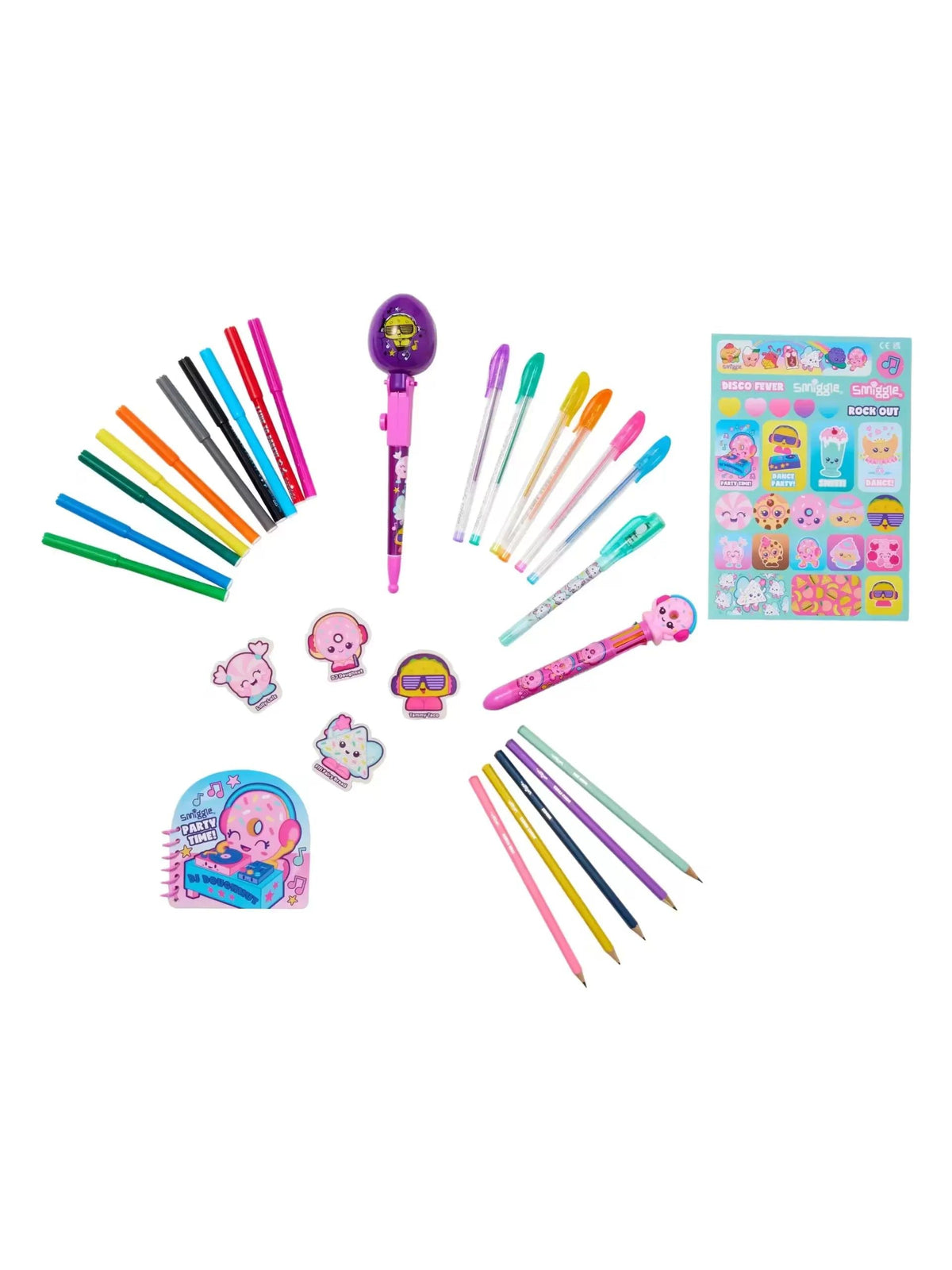 Smiggle – Set aus Notizbuch, Radiergummi, Stift und Malpapier