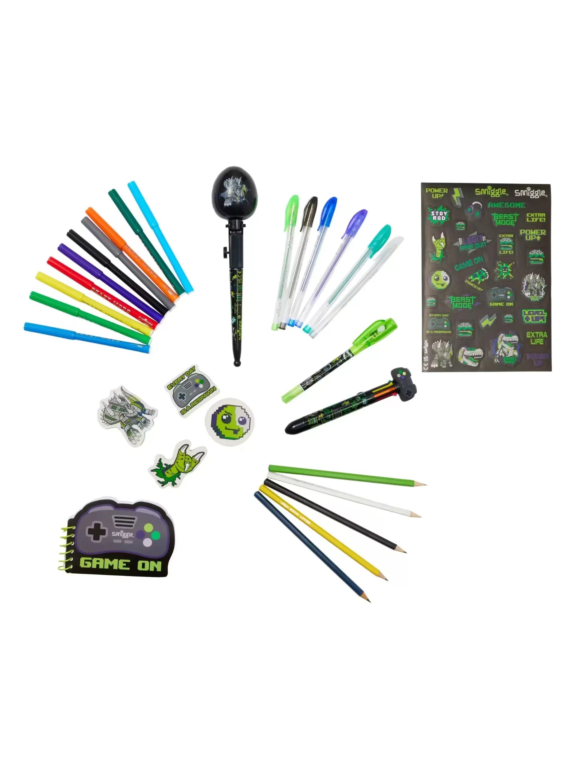 Smiggle – Set aus Notizbuch, Radiergummi, Stift und Malpapier