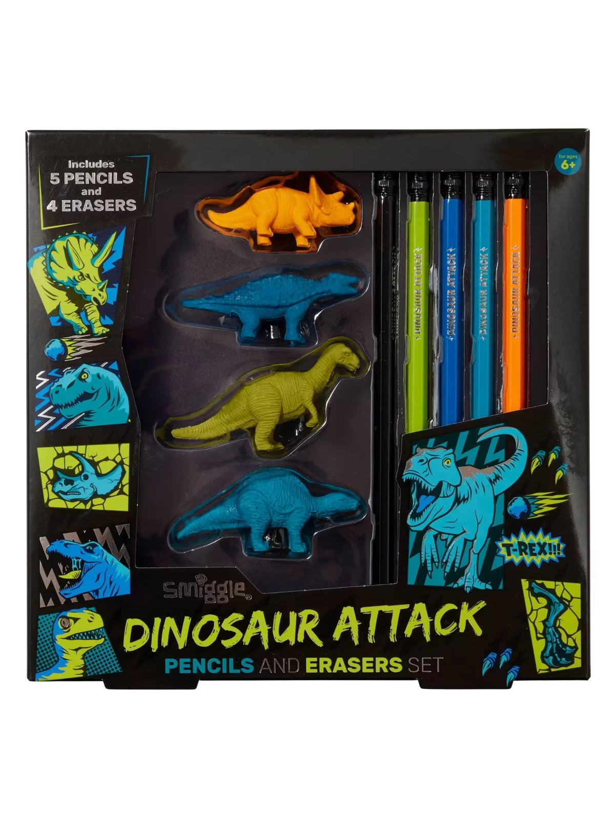 Smiggle – Dinosaurier-Radiergummi- und Bleistift-Set