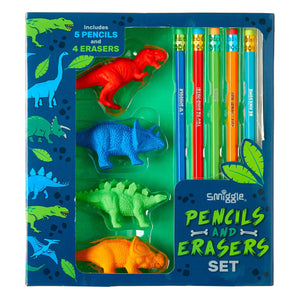 Smiggle – Dinosaurier-Bleistift- und Radiergummi-Set