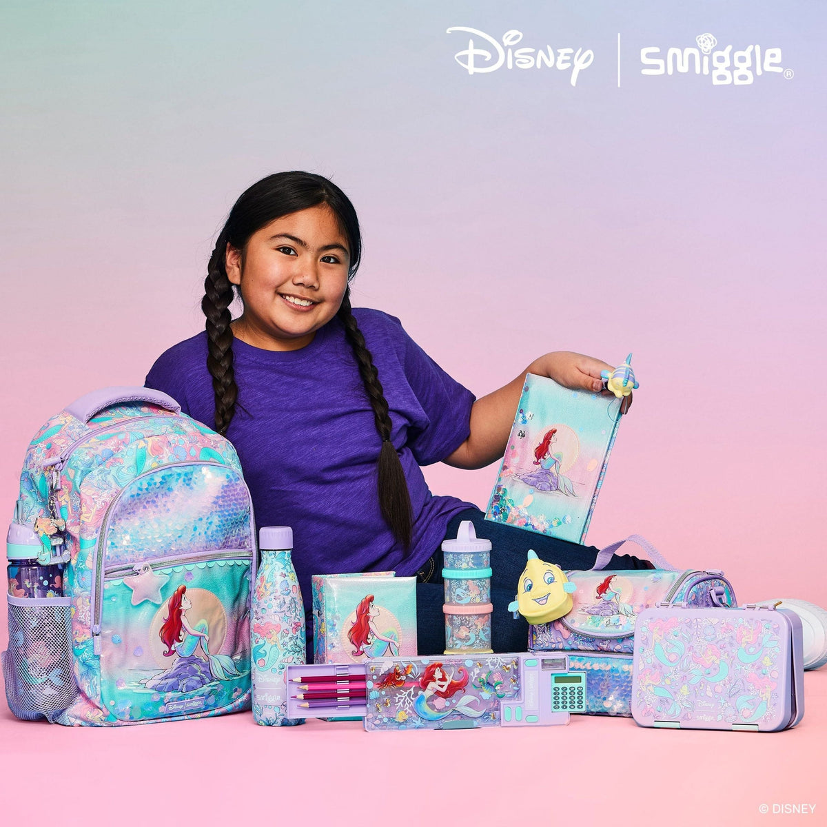 Smiggle - Disney Princess Edelstahl-Getränkeflasche 500 ml