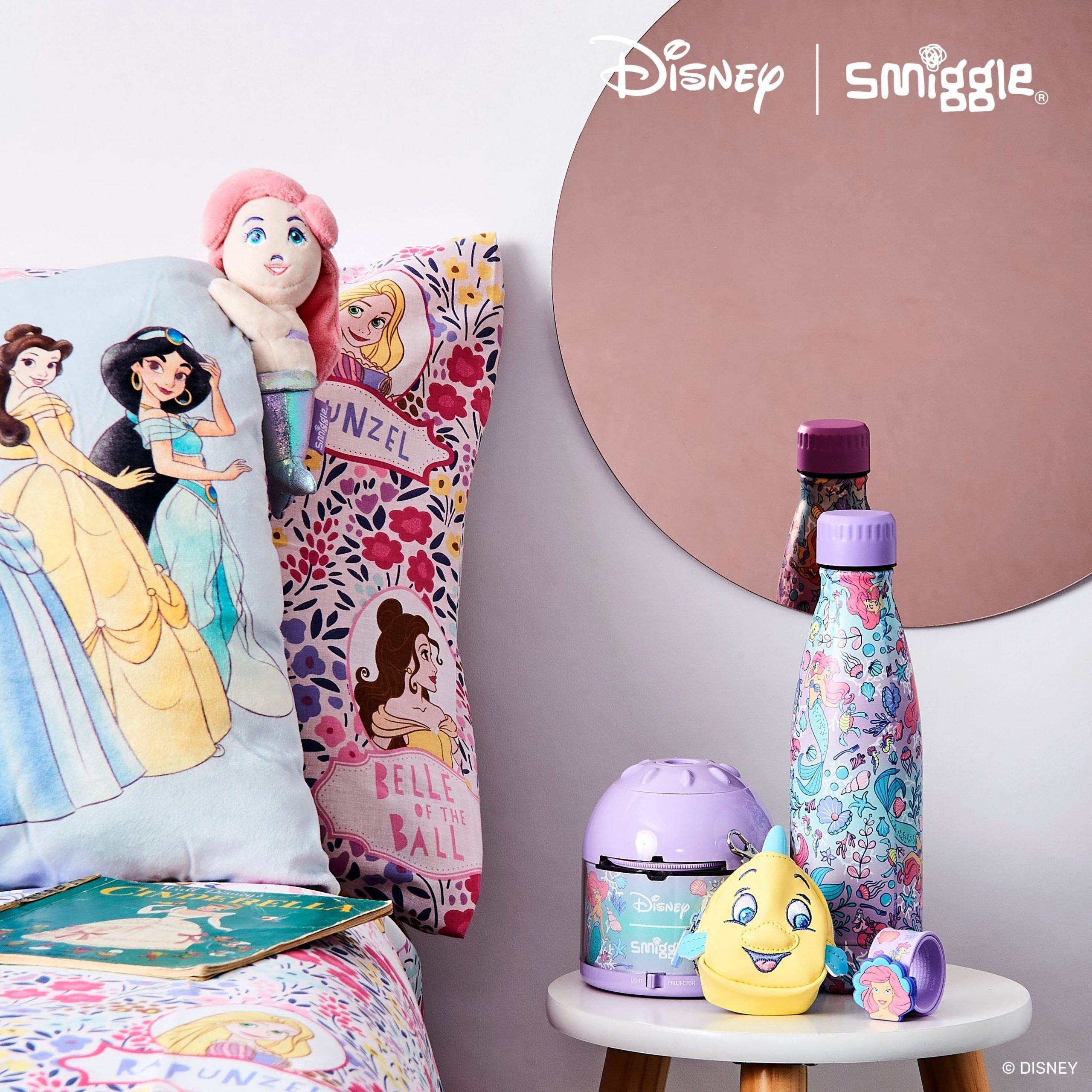 Smiggle - Disney Princess Edelstahl-Getränkeflasche 500 ml