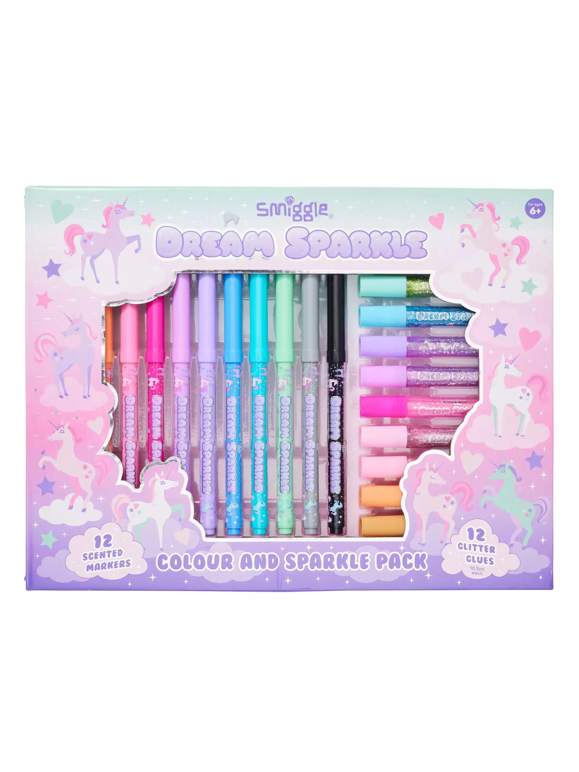 Smiggle – Dream Sparkle Colors und Glitzer-Briefpapier-Set