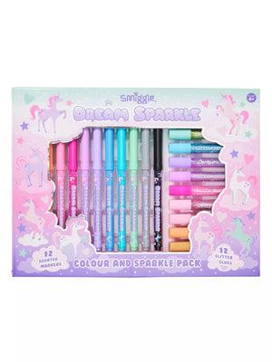 Smiggle – Dream Sparkle Colors und Glitzer-Briefpapier-Set