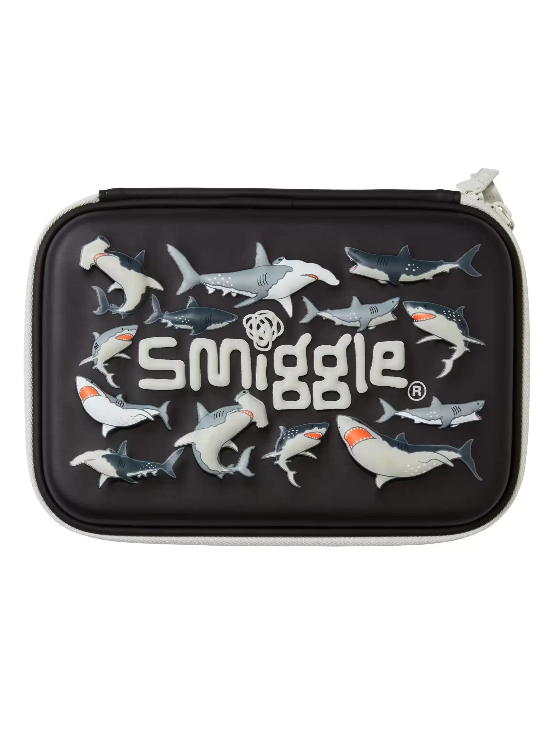 Smiggle – Drift Hardtop Shark Doppel-Federmäppchen