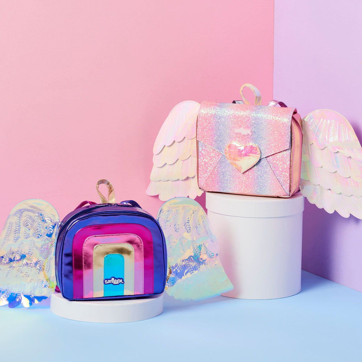 Smiggle – Rosa Rucksack mit ätherischen Flügeln