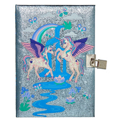 Smiggle – Far Away Unicorns A5-Notizbuch mit Verschluss