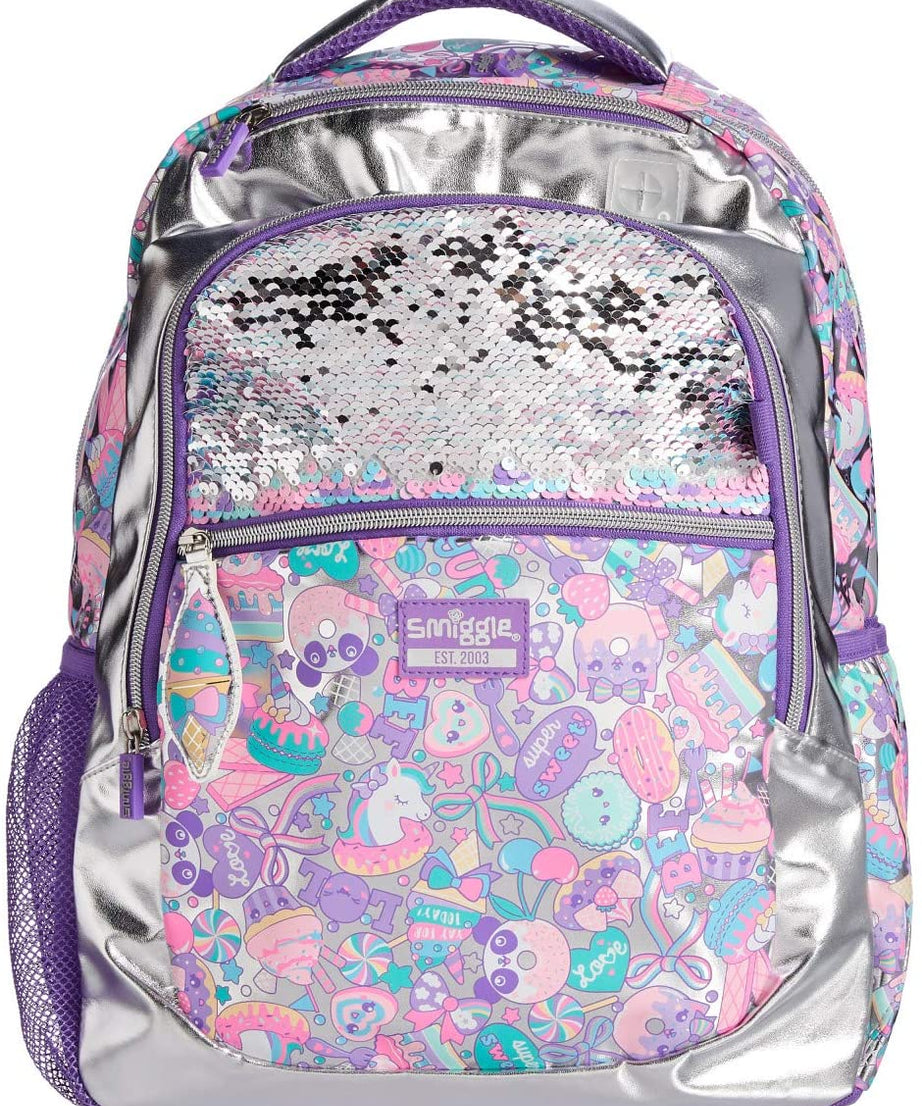 Smiggle - Auffälliger Pailletten Klassischer Schulrucksack