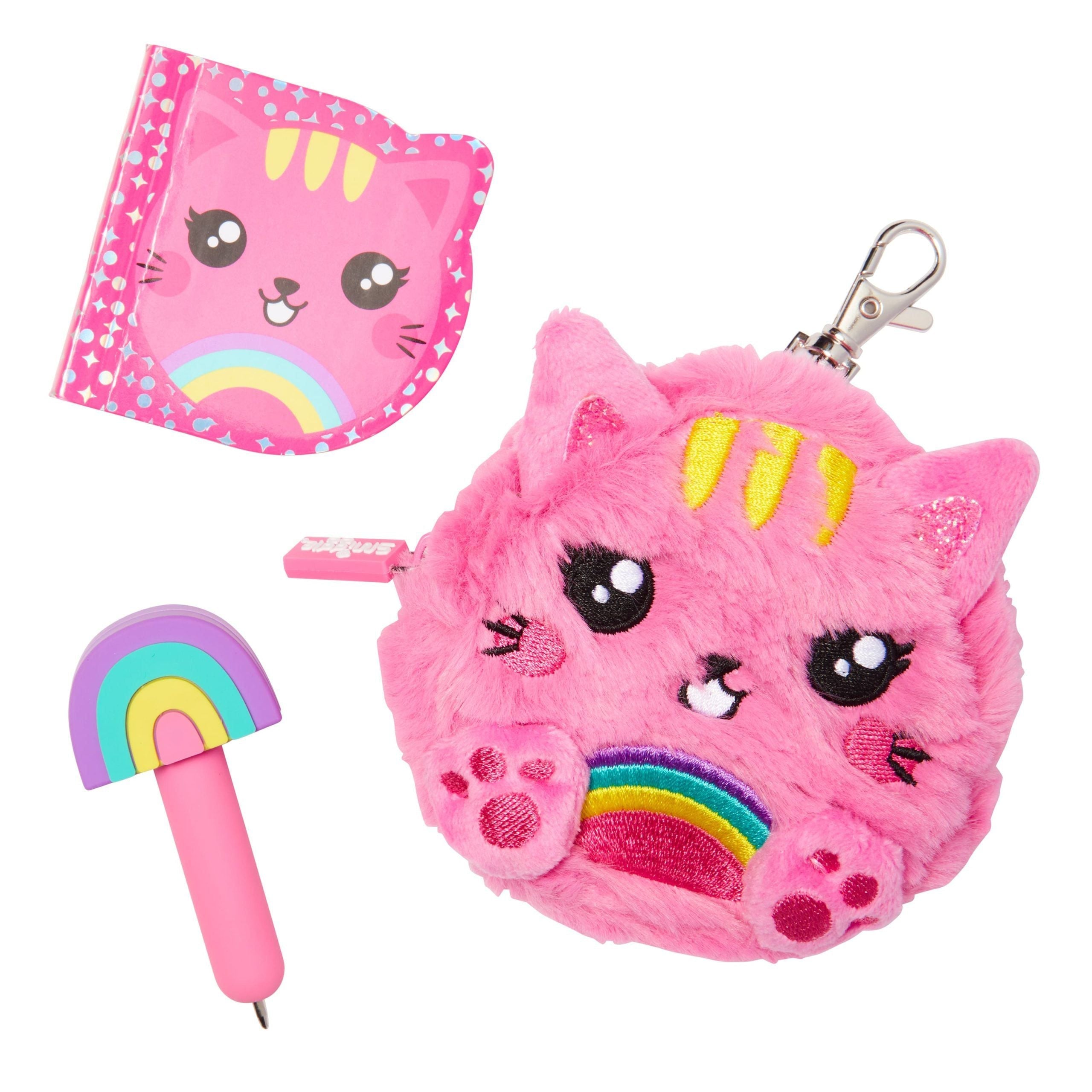 Smiggle – Flauschige Minitasche mit Notizblock und Stift
