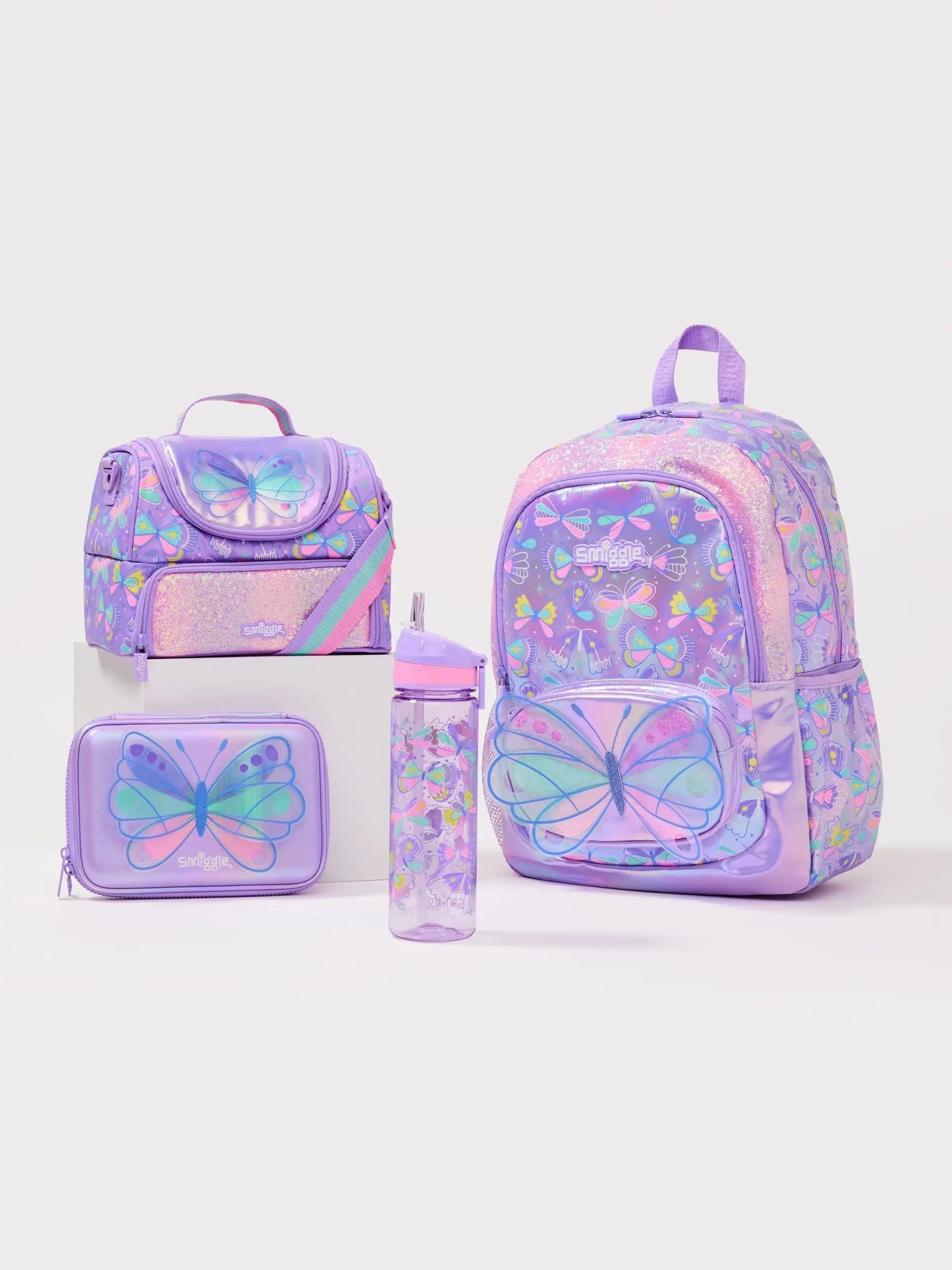 Smiggle - Flutter 4-teiliges Schulranzen-Set