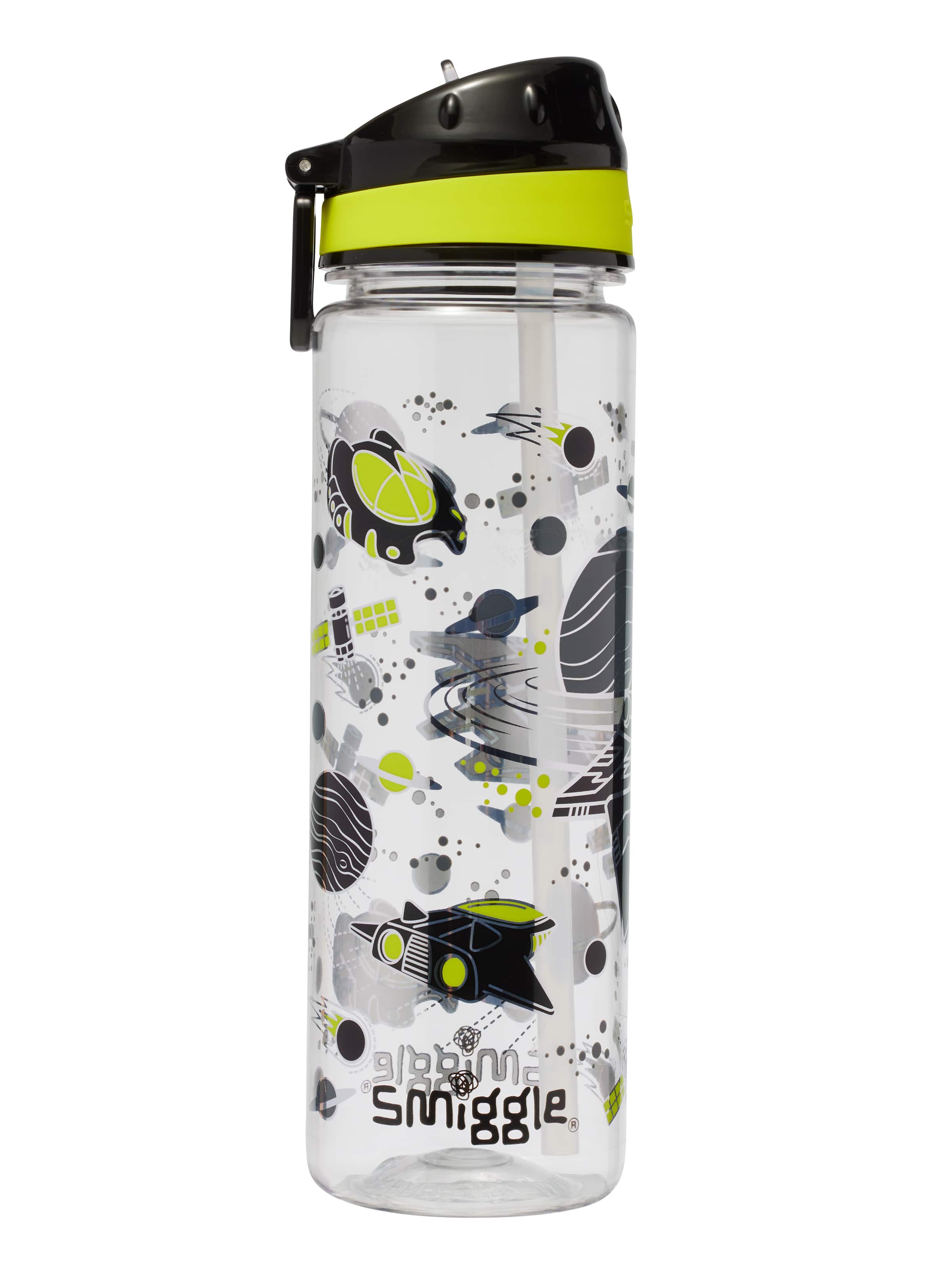 Smiggle - Fly High BPA-freie 650-ml-Wasserflasche mit Strohhalm