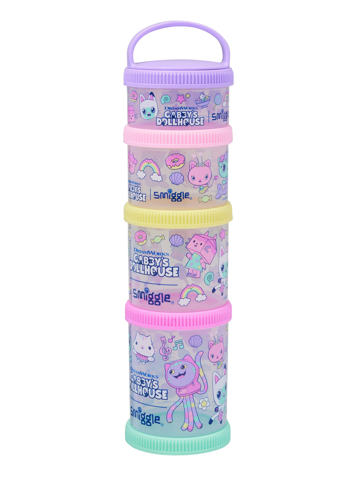Smiggle – Gabbys Dollhouse 4-teilige Snack- und Ernährungsbehälter