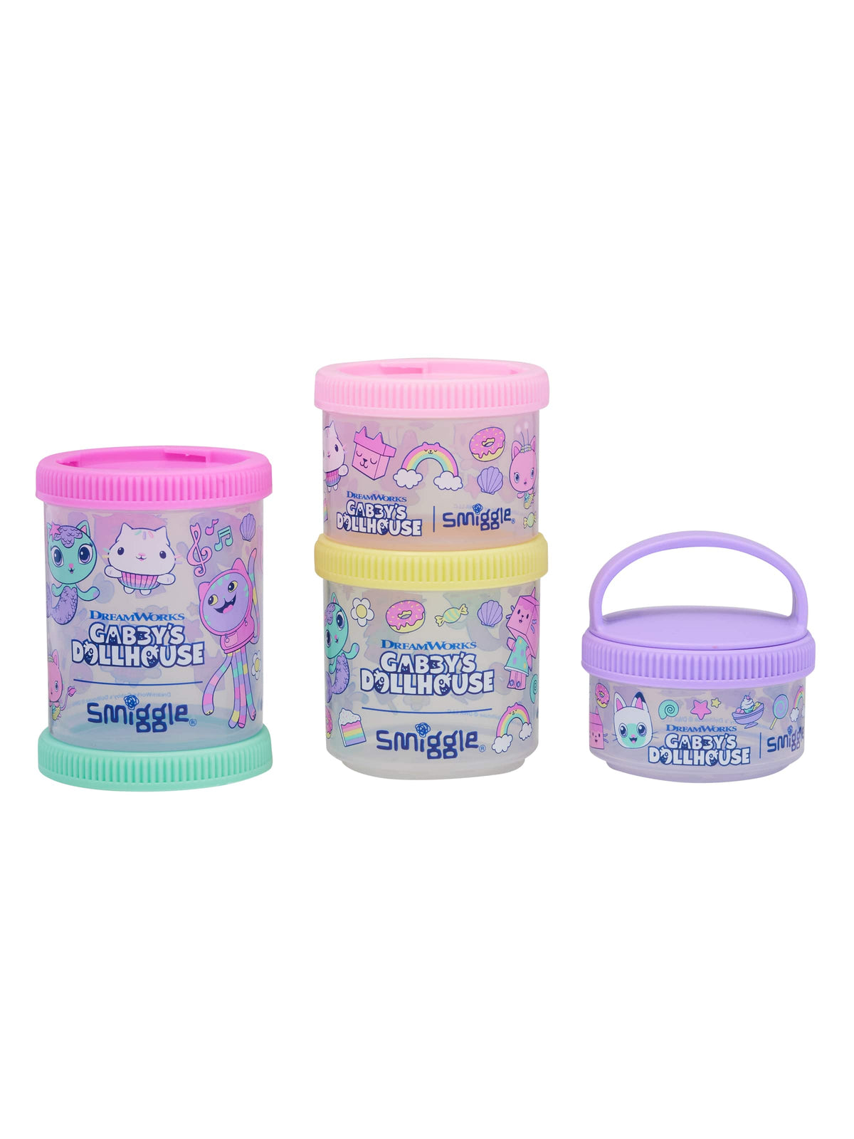 Smiggle – Gabbys Dollhouse 4-teilige Snack- und Ernährungsbehälter